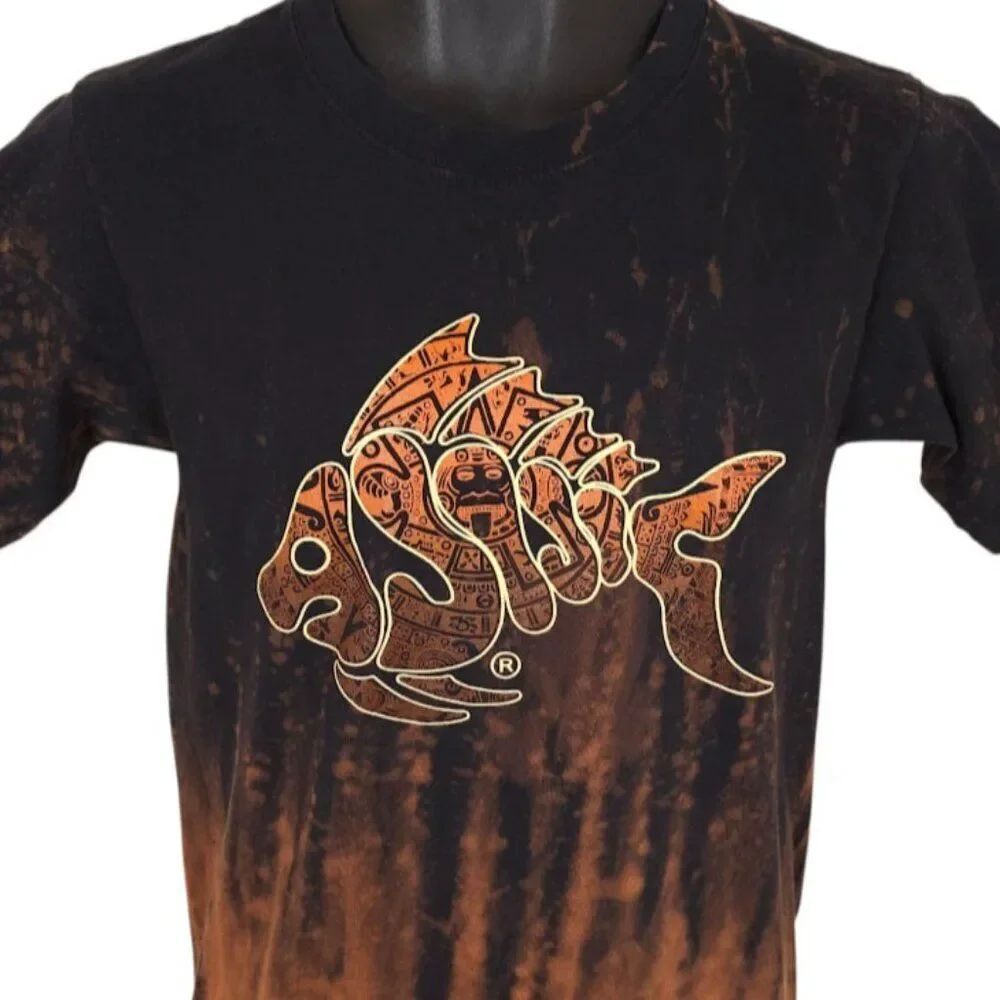 Ajijic Mexico T Shirt Mens Size Small Black Orange Pueblo Magico Travel Tee